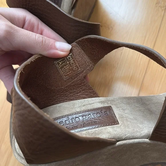 Pedro Garcia heeled wedge sandal platform in luxe brown leather - Picture 8 of 8